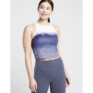 Athleta Racerback‎ Tank Top Blue Tie Dye Athletic Yoga Gym Womens S Workout Top